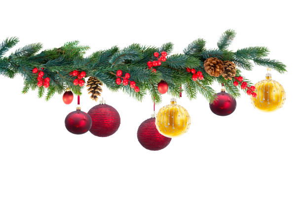 istock Christmas garland on white 1183969831