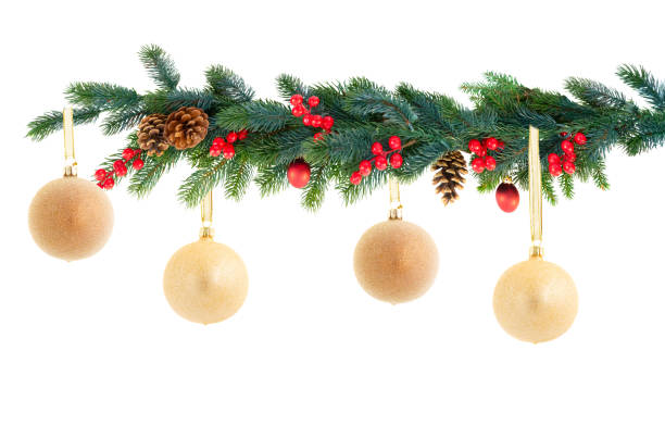 istock Christmas garland on white 1183970117