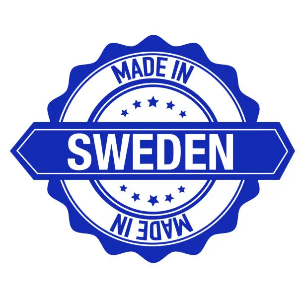 Vector illustration of Stamp Sticker Sweden