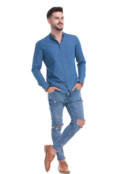 istock Wondering casual man looking away 1183976163