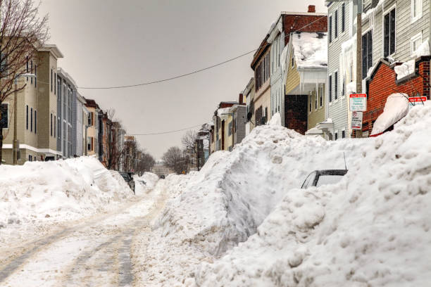 보스턴의 겨울 - boston winter snow massachusetts 뉴스 사진 이미지