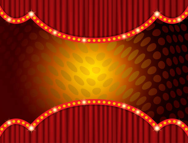 istock Shining background with red curtain. Design for presentation, concert, show 1183982857