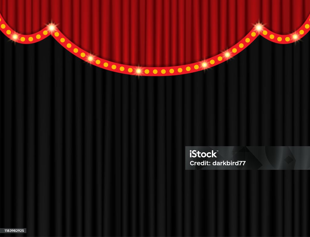 Sfondo Con Tenda Nera E Rossa Design Per Presentazione Concerto