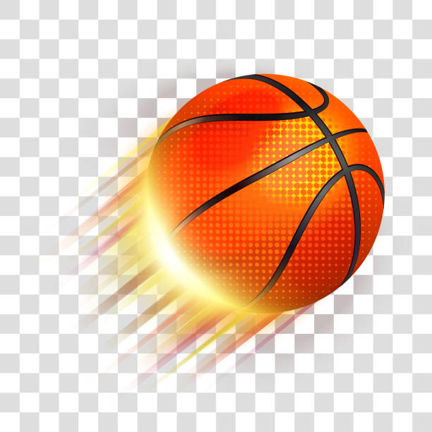 Basketball ball flying vector art illustration