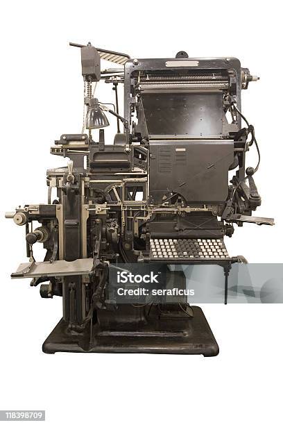 Antiga Máquina De Linótipo - Fotografias de stock e mais imagens de Impressora - Impressora, Machinery, Estilo retro