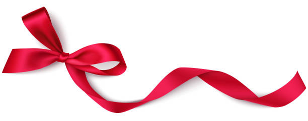 istock Decorative red bow with long ribbon isolated on white background. Holiday decoration. 1183988161