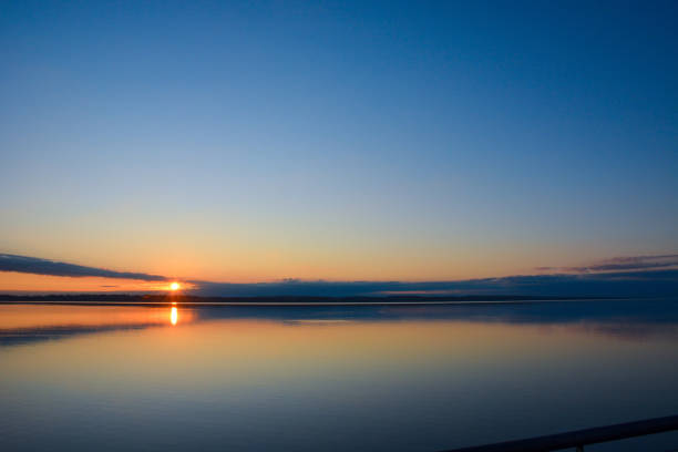 Lake Seneca Sunrise Early sunrise over Lake Seneca in New York with sun on the left. seneca lake stock pictures, royalty-free photos & images