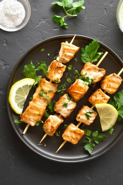 istock Barbecue salmon skewers 1183989148