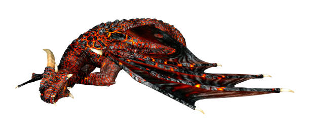 istock 3D illustration fantasy dragon on white 1183989484