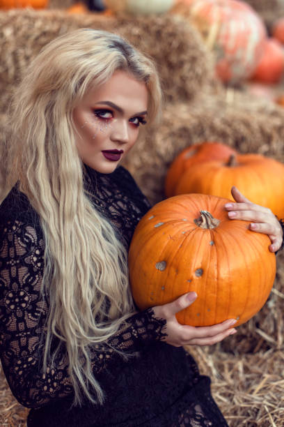istock Halloween location with a young blonde 1183992363
