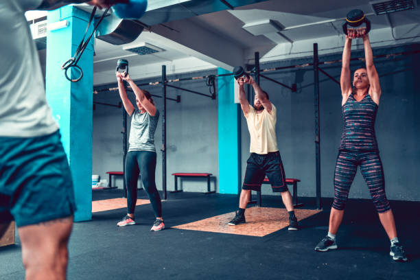 istock Sports Team Training With Kettlebells 1183993997