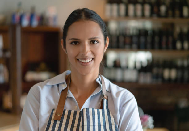 istock Latin American waitress working at a restaurant 1183994201