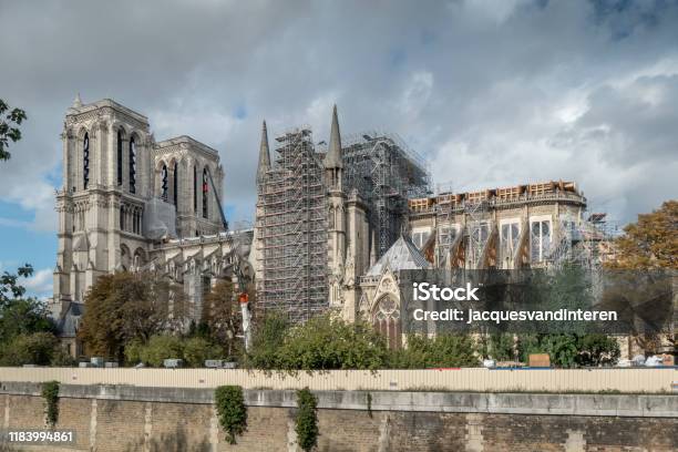 Restauration Of The Notre Dame De Paris Paris France Stock Photo - Download Image Now