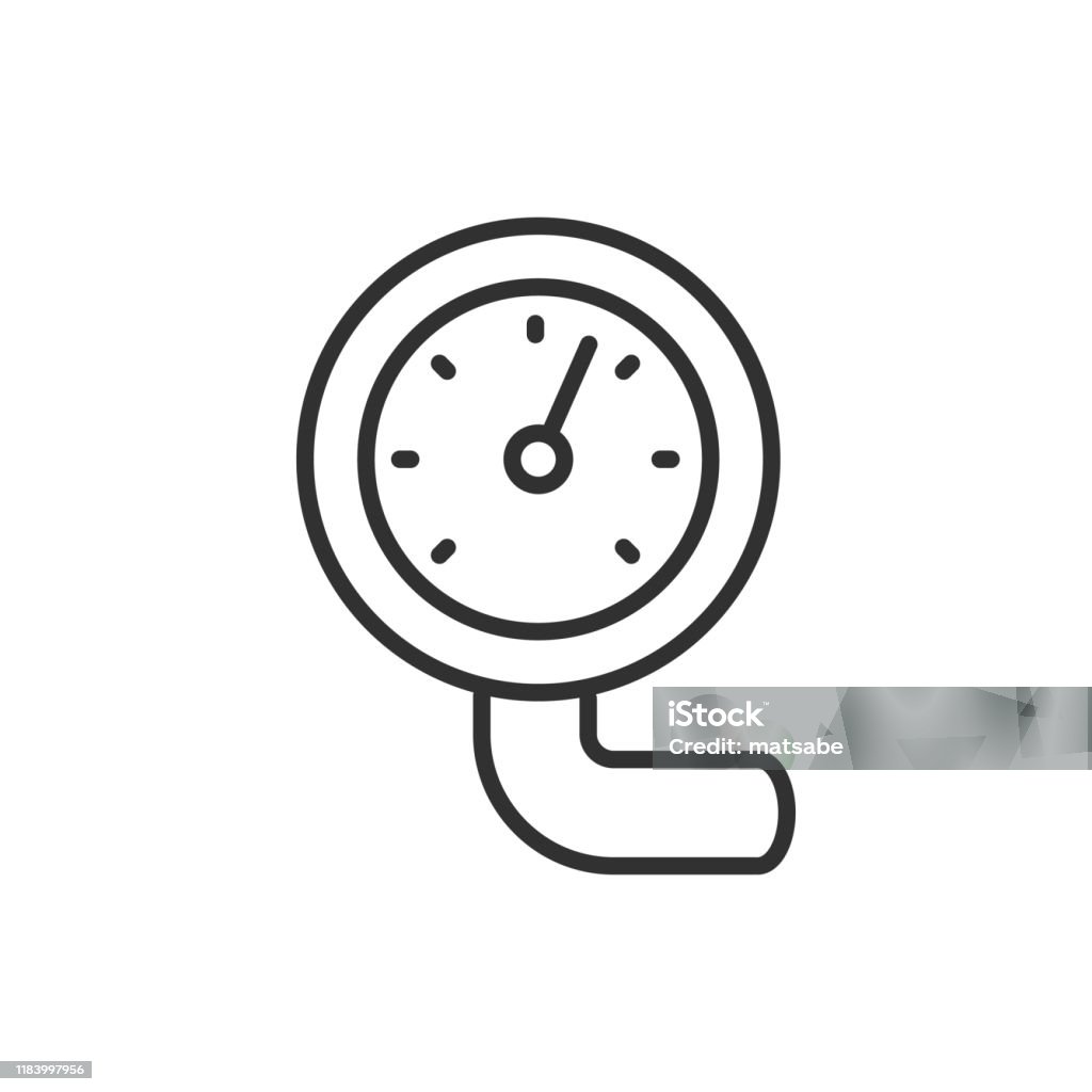 Manometer Sign Manometer Line With Editable Stroke Stock Illustration - Download Image ...