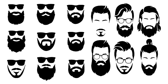 bearded icon set Vector illustration white background