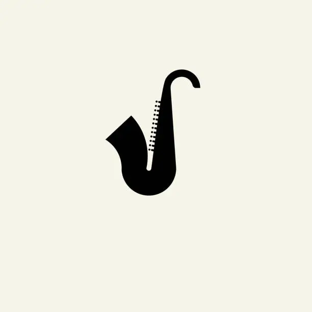 Vector illustration of Sillhouette Saxophone vector