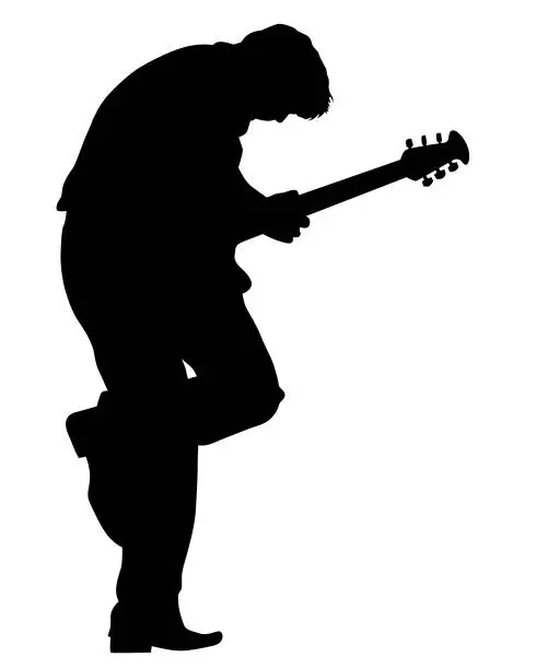 Vector illustration of Guitarist boy