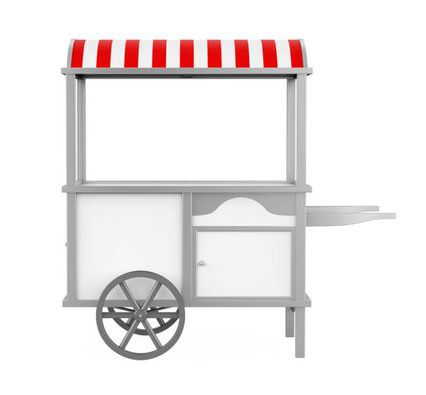 Food Cart isolated on white background. 3D render