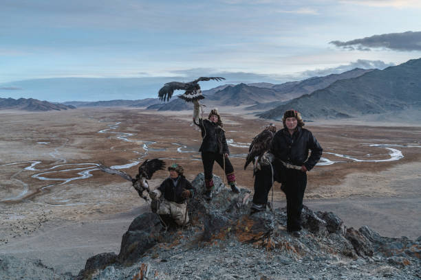 istock Portrait of group of eagle hunters in Mongolia 1184005571