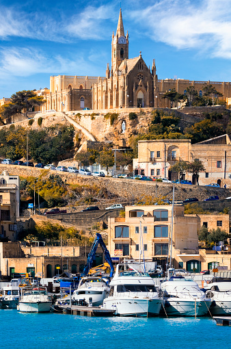 Malta - Mediterranean travel destination, the Mgarr Harbour on Gozo island
