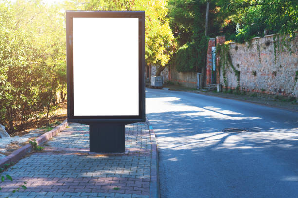 istock Vertical blank billboard on the city street 1184007620