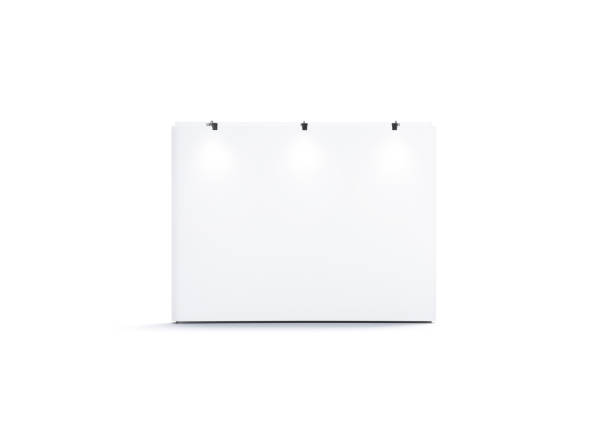 Blank white trade show wall mock up, front view