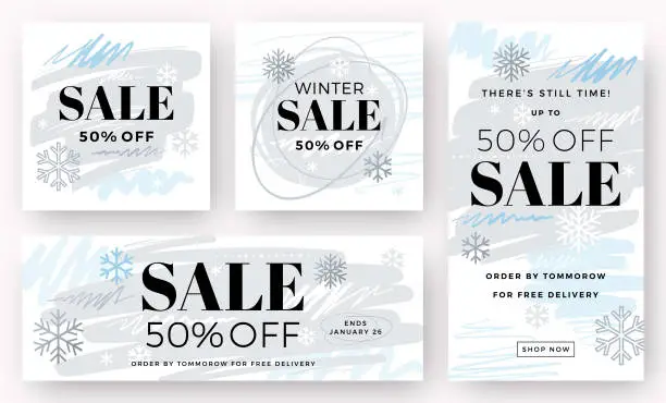 Vector illustration of Winter Sale Banners