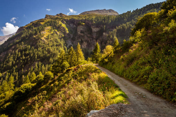 Dirt road in Swiss Alps