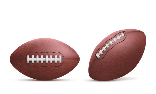 橄欖球設置隔離在白色背景 - american football 幅插畫檔、美工圖案、卡通及圖標