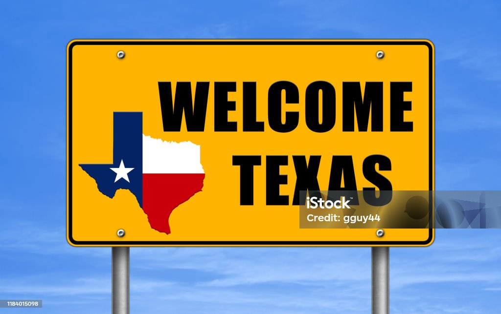 Texas Sign Welcome Texas Road Sign Message Stock Illustration - Download Image Now ...