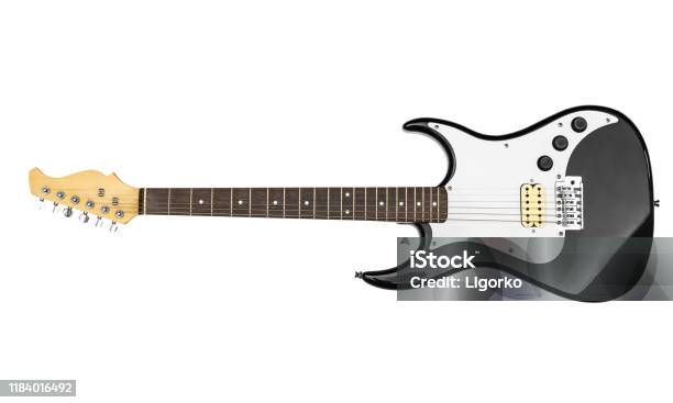 Electric Guitar On A White Background Stock Photo - Download Image Now - Guitar, Cut Out, White Background