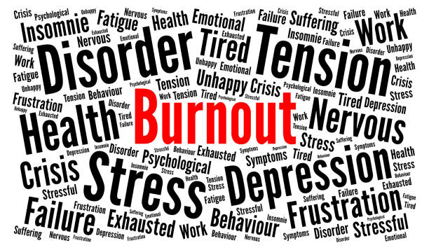 Burnout word cloud concept Burnout word cloud concept burnout stock illustrations