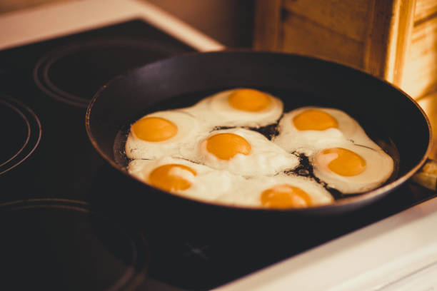 istock Frying Egg in a Cooking Pan in Domestic Kitchen 1184021288