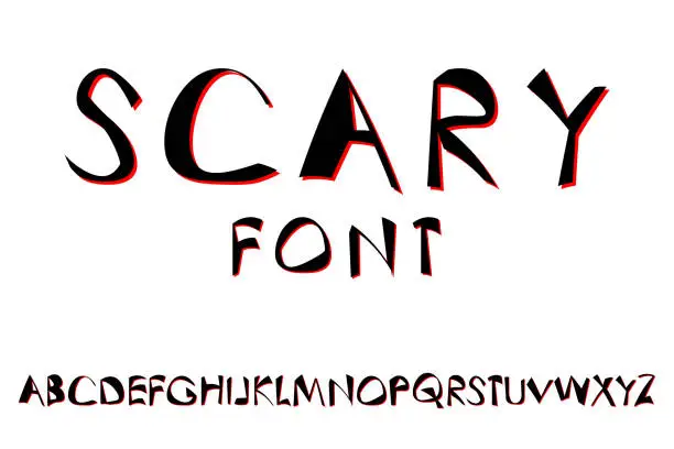 Vector illustration of Scary English alphabet font for your projects