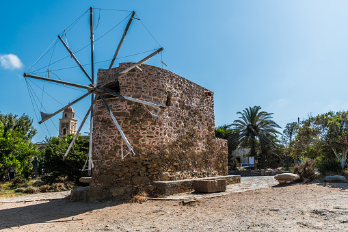 Venetian medieval mill at the entrance to the Orthodox monastery of Toplu on the East coast of Crete.