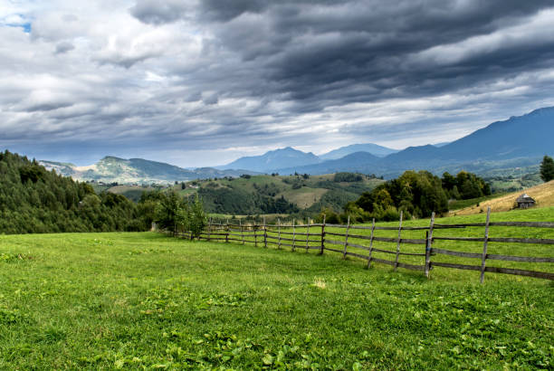 istock a green pasture in the mountains. 1184028288