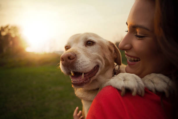 istock Young woman with her dog 1184029994