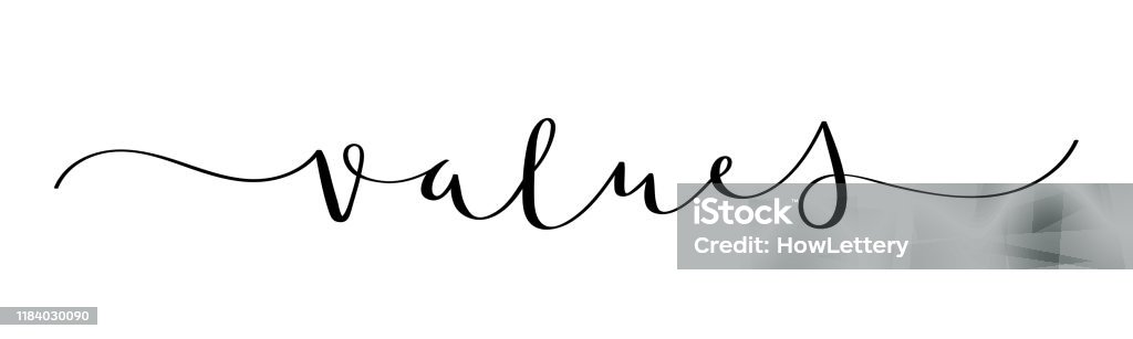Values With Fancy Writing Values Black Vector Brush Calligraphy Banner Stock Illustration ...