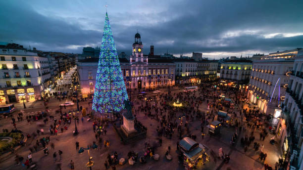 istock A festive Christmas tree in Madrid Square 1184036448