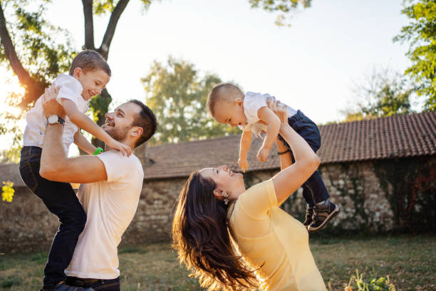 istock Family in autumn park 1184036655