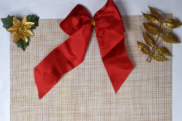 istock Christmas holidays composition on white texture background with copy space for your text 1184037314