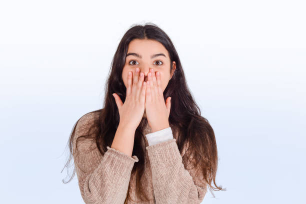 istock Young woman surprised. 1184039593