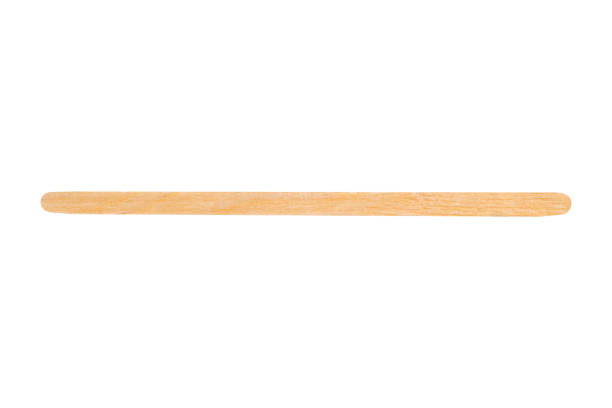 disposable coffee wooden stir stick isolated on a white background. stock photo
