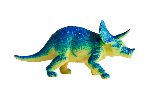 triceratops toy isolated on white background