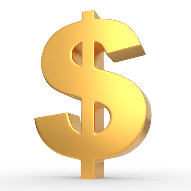 istock Golden dollar sign isolated on white background 1184046109