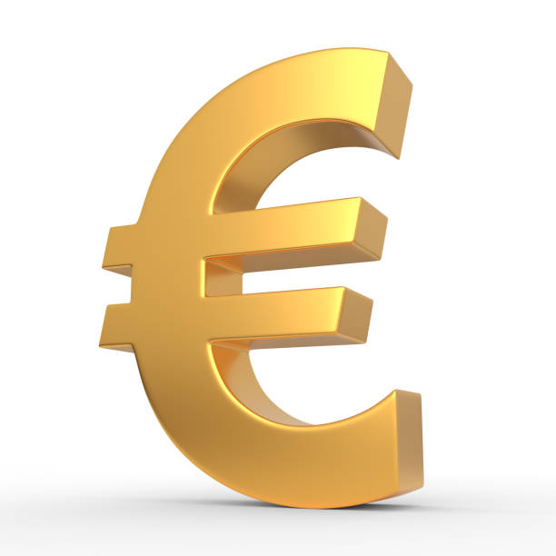 istock Golden euro sign isolated on white background 1184046640