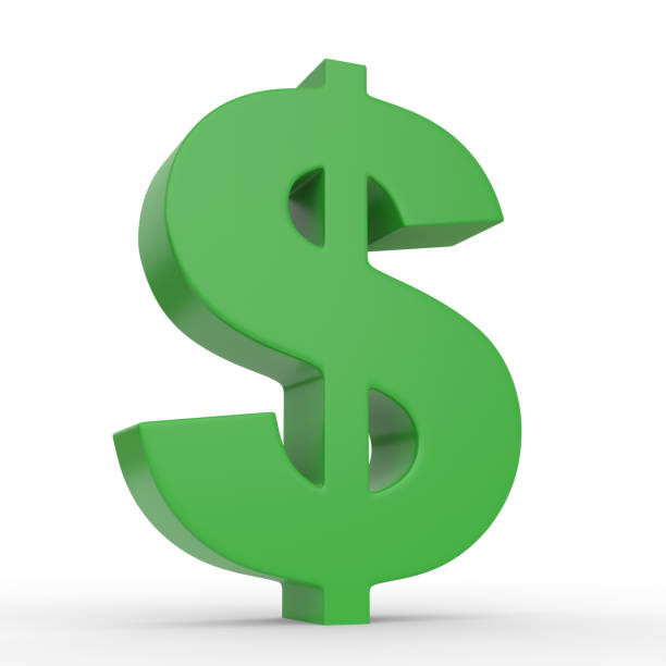 istock Green dollar sign isolated on white background 1184046701