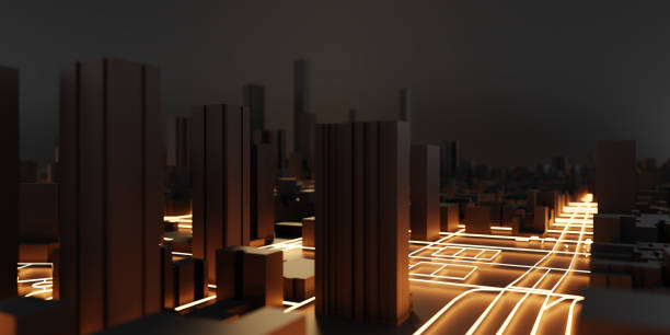 istock Techno mega city; urban and futuristic technology concepts, original 3d rendering 1184047081