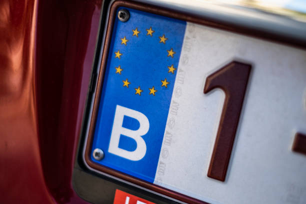 Belgium Car Plate stock photo