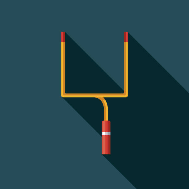 American Football Field Goal Post Icon A flat design American football icon with a long shadow. File is built in the CMYK color space for optimal printing. Color swatches are global so it’s easy to change colors across the document. goal post stock illustrations